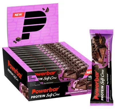 Produktbild von POWERBAR Soft Core Dark Chocolate Brownie 12x48g High Protein Low Sugar