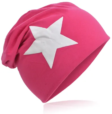 Produktbild von Kinder Beanie Gross Stern Magenta M