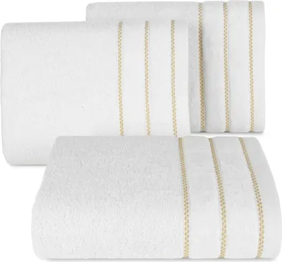 Zdjęcie produktu dla Ręcznik Dona 50x90 cm biały ozdobny ręcznik bawełniany frotte
