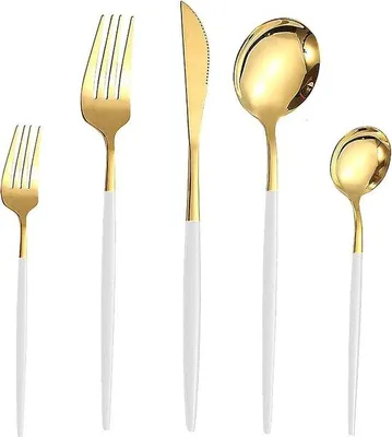 Produktbild von 30-teilig Besteckset aus Edelstahl für 6 Personen - Poliertes Besteckset mit Spiegelleisten - Steakmesser, Gabeln, Löffel - Für Familienfeiern, Restaurants und Bistros - Waschmaschinenfest