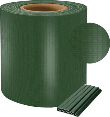 Produktbild von Sellon24® PVC Sichtschutzstreifen Doppelstabmatten Zaun 35m x 19 cm Grün 20 Befestigungsclips inkl. Sichtschutz Windschutz Garten Gartenzaun 450g/m²