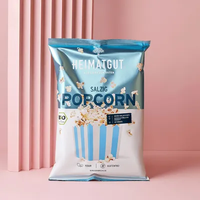 Produktbild von HEIMATGUT – veganes  Popcorn Salzig – 1 x 60g