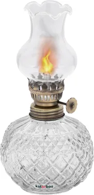 Obrázok produktu pre KOTARBAU® Petrolejová lampa Petrolejová lampa sklenená 19 cm Malá kempingová lampa Petrolejová lampa s kovovým príslušenstvom Lucerna Vintage olejová lampa Kempingové svetlo Balkónové príslušenstvo Petrolejová lampa do interiéru