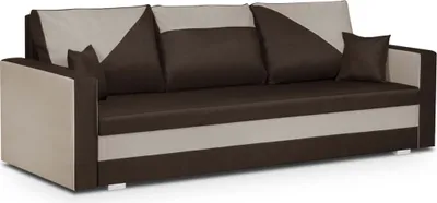 Produktbild von 3-Sitzer-Sofa mit Schlaffunktion ASTO1 - Dunkelbraun/Beige