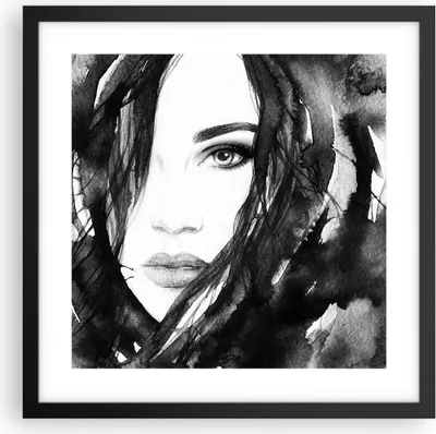 Produktbild von Gerahmtes Poster - Schwarzer Rahmen - Schmuck Dame Kleid Eleganz - 40x40 cm - Wand Bild - Wanddeko - Wandbilder - Wandposter - Bilderrahmen - Bilder - Kunstdruck - Wandbild - P2BAC40x40-3097