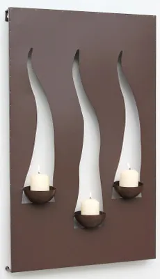 Immagine prodotto di Applique da parete Fiamma 133 per 3 candele Candeliere Portacandele da parete in metallo