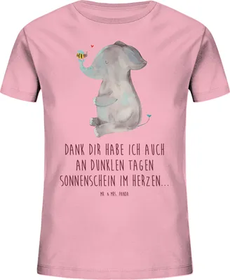 Produktbild von Mr. & Mrs. Panda Kleinkinder T-Shirt Elefant Biene 9-11 Jahre (134/146) - Baumwolle Pink - Geschenk, Lustige Sprüche, Baumwolle Kinder, Hochzeitsgeschenk, Teenager, Mädchen