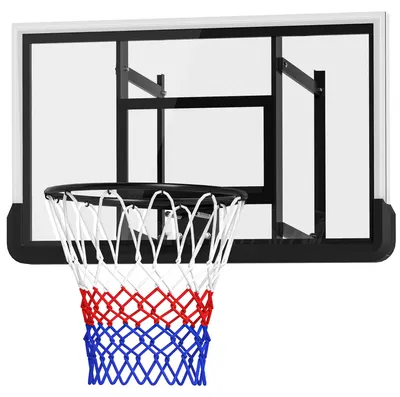 Produktbild von SPORTNOW Basketballkorb mit Rückwand für Outdoor & Indoor Wandmontage Schwarz