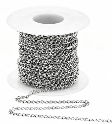 Edelstahl-Halskette 10 m, 3 mm breit, 1,2 mm dick, für DIY-Schmuck