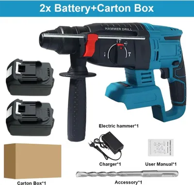 Immagine prodotto di Trapano avvitatore a batteria - Trapano a percussione da 18V - Motore brushless - Diametro massimo di foratura: 26 mm - Senza fili - Ideale per il fai da te