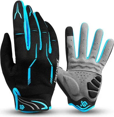 Produktbild von Vollfinger-Fahrradhandschuhe, MTB-Mountainbike-Handschuhe, rutschfeste, gepolsterte Touchscreen-Sporthandschuhe für Männer und Frauen