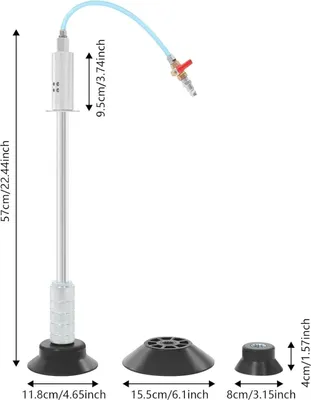 Produktbild von Auto Dellenzieher - Pneumatisches Ausbeulgerät - Stahl - 3 Saugnapfgrößen - Druckluftbetrieben - Karosserie-Werkzeug