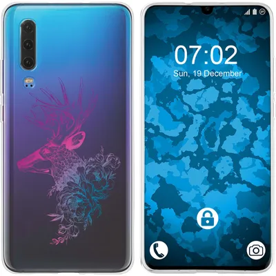 Produktbild von PhoneNatic Case kompatibel mit Huawei P30 Silikon-Hülle Floral Hirsch M7-6