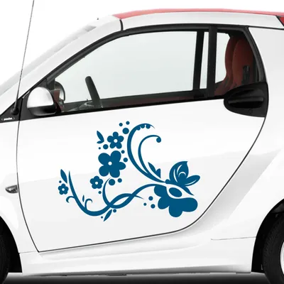 Produktbild von Aufkleber - Autoaufkleber-Set Rankelement Vera, 2 Stk. je 83cm x 60cm Signalblau - Tuning Carystyling Heckscheibe Auto