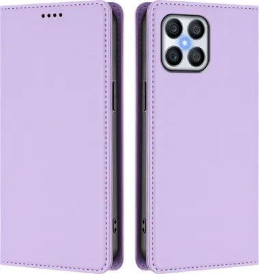 Immagine prodotto di Custodia in pelle per Honor X8 5G/Honor X6/Honor 70 Lite, custodia flip magnetica in Finto cuoio con supporto Viola chiaro