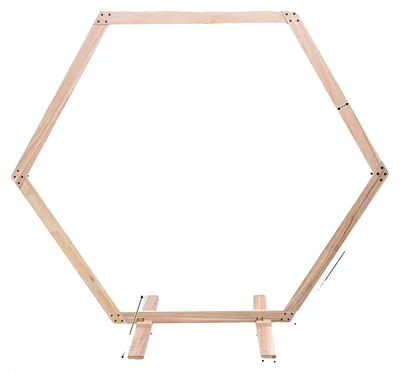 Productafbeelding van Achtergrondstandaard, zeshoekig ontwerp, robuuste constructie, houtkleur, M
