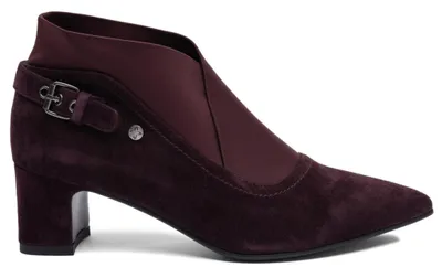 Produktbild von Damen Stiefeletten Weinrot mit Blockabsatz zum Schlüpfen, Absatzhöhe 5-8 cm