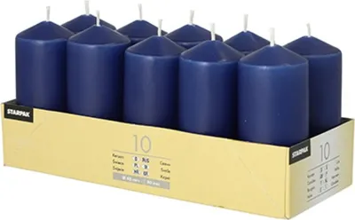Produktbild von STARPAK Stumpenkerze Durchmesser: 40 mm dunkelblau 10 Stück