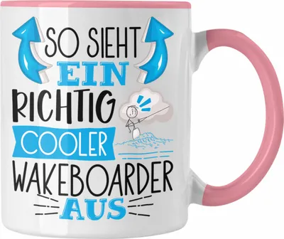 Produktbild von Trendation - So Sieht Ein Richtig Cooler Wakeboarder Aus Geschenk Tasse Lustiger Spruch Geschenkidee (Rosa)