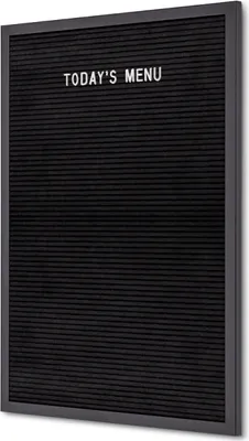 A black letter board with white text that says 'TODAY'S MENU'.