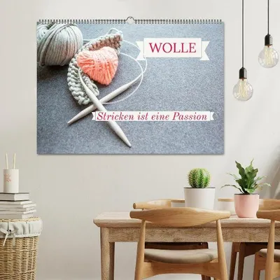 Produktbild von WOLLE Stricken ist eine Passion (Wandkalender 2026 DIN A2 quer), CALVENDO Monatskalender