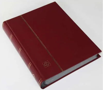 Produktbild von LEUCHTTURM Einsteckalbum 64 schwarze Seiten, weinroter wattierter Einband