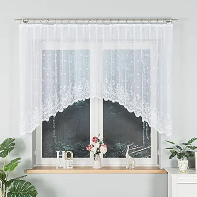 Obrázek produktu pro Dekorační oblouková krátká záclona na žabky KAROLINA 120 bílá 300x120 cm MyBestHome