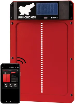 Automatische Hühnerklappentür, Solar, App, Lichtsensor, Timer, Alu, Rot