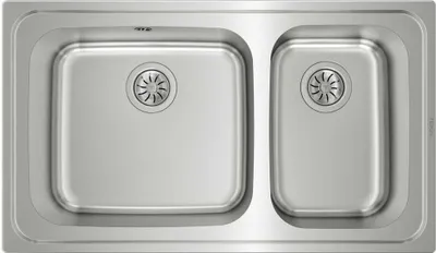Produktbild von Teka 10119021, Bündiges Waschbecken, Halbkreis, Edelstahl, Edelstahl, 2 Becken, Rechteckig