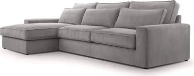 Produktbild von Fedve Ecksofa Eckcouch Medan L Form Big Sofa Sofagarnitur Couch Wohnzimmer Seite Links Grau (Lincoln 86)