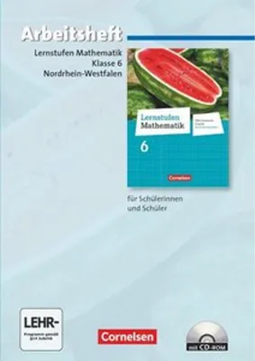 Obrázek produktu pro Lernstufen Mathematik 6. Schuljahr. Arbeitsheft mit eingelegten Lösungen und CD-ROM. Differenzierende Ausgabe Nordrhein-Westfalen
