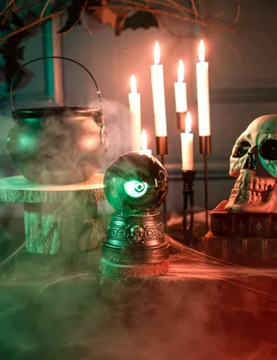 Obrázok produktu pre Vidiace oko animovaná halloweenska dekorácia zlato-zelená 20 cm - jedna veľkosť pre všetkých