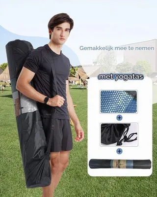 Produktbild von Große Fitnessmatte, 200 x 130 cm, 15 mm dick. Extra dicke Yogamatte, Trainingsmatte aus TPE, rutschfest. Ideal für Heimfitnessgeräte, Pilates, Stretching und Turnübungen