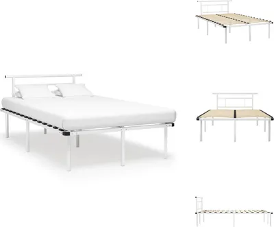 Produktbild von vidaXL Bettgestell Weiß Metall 120x200 cm -  Betten & Bettgestelle