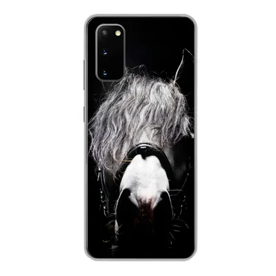 Produktbild von MuchoWow® Handyhülle Schutzhülle Hülle für Samsung Galaxy S20 Pferd - Porträt - Schwarz - Weiß Silikon Softcase Handy Hülle - Bild