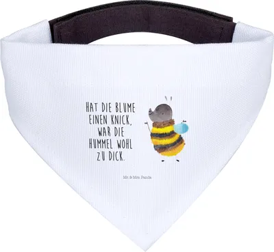 Produktbild von Mr. & Mrs. Panda Halstuch Hund Hummel flauschig - Weiß - Geschenk, kleines, Hundeschal, Hundehalstuch, Lustige Sprüche, Biene, Natur, Hunde, Blume