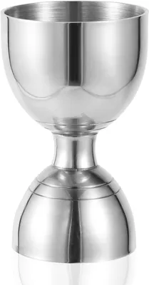 Productafbeelding van Cocktail Jigger - Dubbelzijdig Maatbeker - Drankjes Mengen - Zes Markeringen - 2oz Capaciteit - Zilver