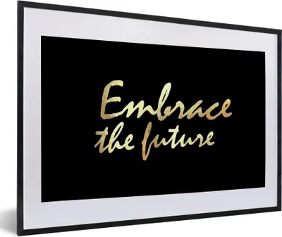 Produktbild von MuchoWow® Gerahmtes Poster Zitat - Motivation - Gold 60x40 cm - Poster mit Schwarzem Bilderrahmen Wandposter Rahmen Foto Bilder - Schlafzimmer - Plakat in Rahmen - Drucken