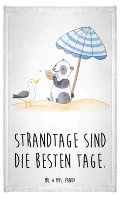 Produktbild von Mr. & Mrs. Panda Frotteehandtuch Sommer Strandtage - Weiß - Geschenk, Frotteetuch, Strand, handtuch gäste wc, Urlaub Am Meer, badezimmer, gästetuch frottee, Küste, Farben