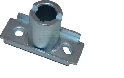 A metal part for a lawnmower, photographed against a white background.