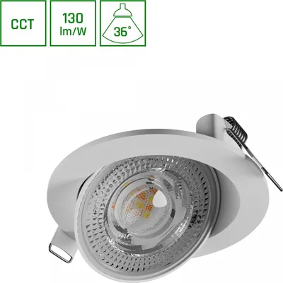 Productafbeelding van Spectrum LED inbouwspot Mobilo, wit, Ø 10,5 cm, 6,5W, 800lm, CCT 2700-6500K, 360° verstelbaar