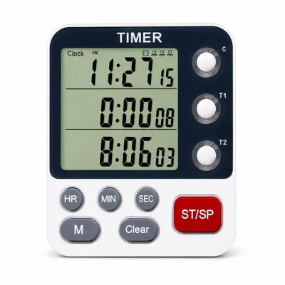 Produktbild von Digitaler Dual-Küchen-Timer, Küchenwecker Digital 3 Kanäle mit Ständer, großes Display, Multi-Lebensmittel-Timer, Magnetisch, 3-stufiger Lautstärke