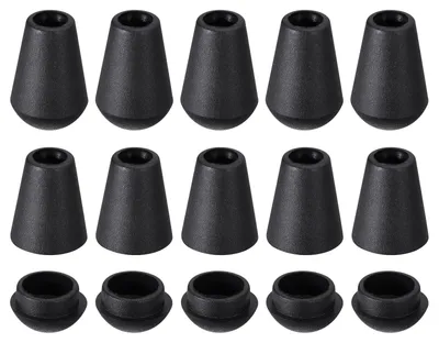 Kordelstopper aus Kunststoff, 16 Stück, schwarz, 12x19 mm