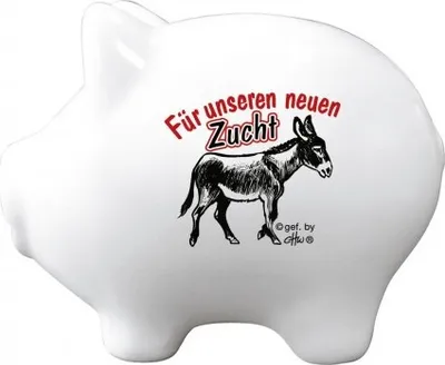 Produktbild von Keramik Sparschwein - Für unseren neuen Zuchtesel - 22251
