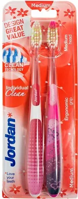Zdjęcie produktu dla Szczoteczki Do Zębów Jordan Individual Clean Medium 2 Sztuki