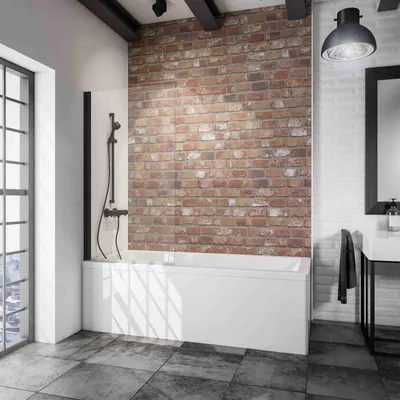 Produktbild von Schulte Duschwand Berlin, 70 x 130 cm, 5mm Sicherheitsklas klar hell, Schwarz-matt, Duschabtrennung für Badewanne
