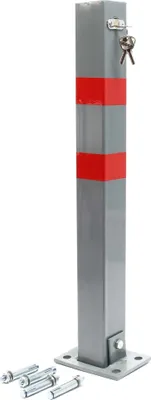 Produktbild von Parkovací stĺpik Wiltec 700 x 160 x 110 mm, skladacia štvorcová zábrana parkoviska, oceľový stĺpik, parkovací stĺpik, stĺpik