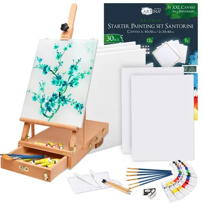 Immagine prodotto di Artina Set da disegno Santorini 30 pezzi con cavalletto da viaggio Le Mans ?