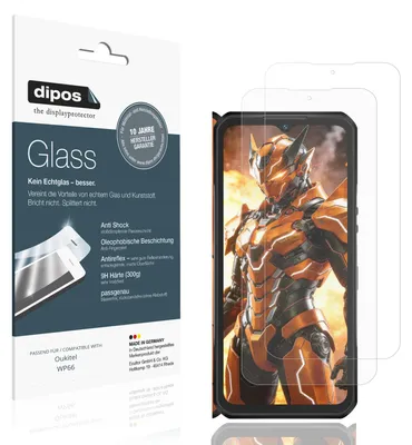 Produktbild von 2x Schutzfolie für Oukitel WP66 matt - Anti-Shock 9H Folie dipos Glass Kunststoffglas