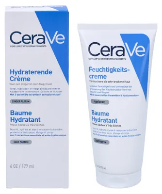 Produktbild von CeraVe Moisturizing Cream, Frauen, All ages, trockene Haut, normale Haut, Feuchtigkeitsspendend, Topf, Aqua / Water / Eau, Glycerin, Cetearyl Alcohol, Caprylic/capric Triglyceride, Cetyl Alcohol,...